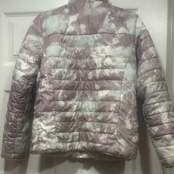The North Face Kids' Lavender and White Puffer Jacket - very gently used - large - Picture 2 of 4